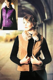 ALEXI. S44530 - ZIPPED VEST Baby Lambskin Napa/Full Genuine Ironed Wool Interior