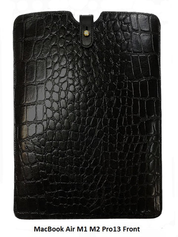 MacBook Air M1- M2- Pro3: Sleeve Protection LAPTOP (Full Leather Protection Pouch Moc Croc)