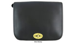 POLO (OSLO: C L & Lui messenger bag with solid brass turn lock flap attachment)