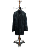 PROTO. S3643 - Black Napa Baby Lamb Coat (4 buttons. Chin Collar Closure Protection )