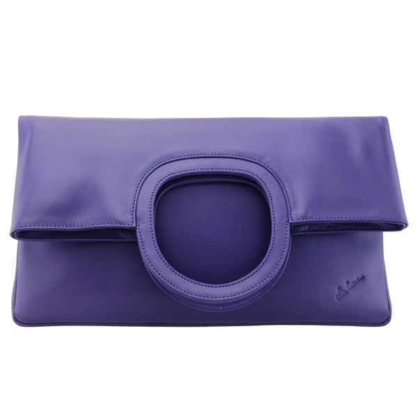 RENDEZVOUS ( Clutch bag with flap and handles closure details )