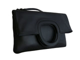 RENDEZVOUS ( Clutch bag with flap and handles closure details )