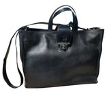 Loretta H - New! Handles and detachable and removable shoulder strap. Front strap over with turn lock.