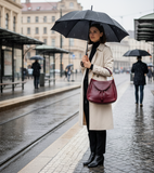 JUNO - A Spacier Judy Handbag with a new smart handle making the bag less rigid like standing Gard… and classier by articulating the handle with two knees that allow the handle to swivell! or Cross Body bag with a detachable and adjustable shoulder strap.