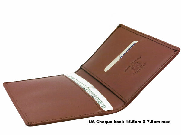 No 571- USA Cheque Book Cover (fully self leather lined)
